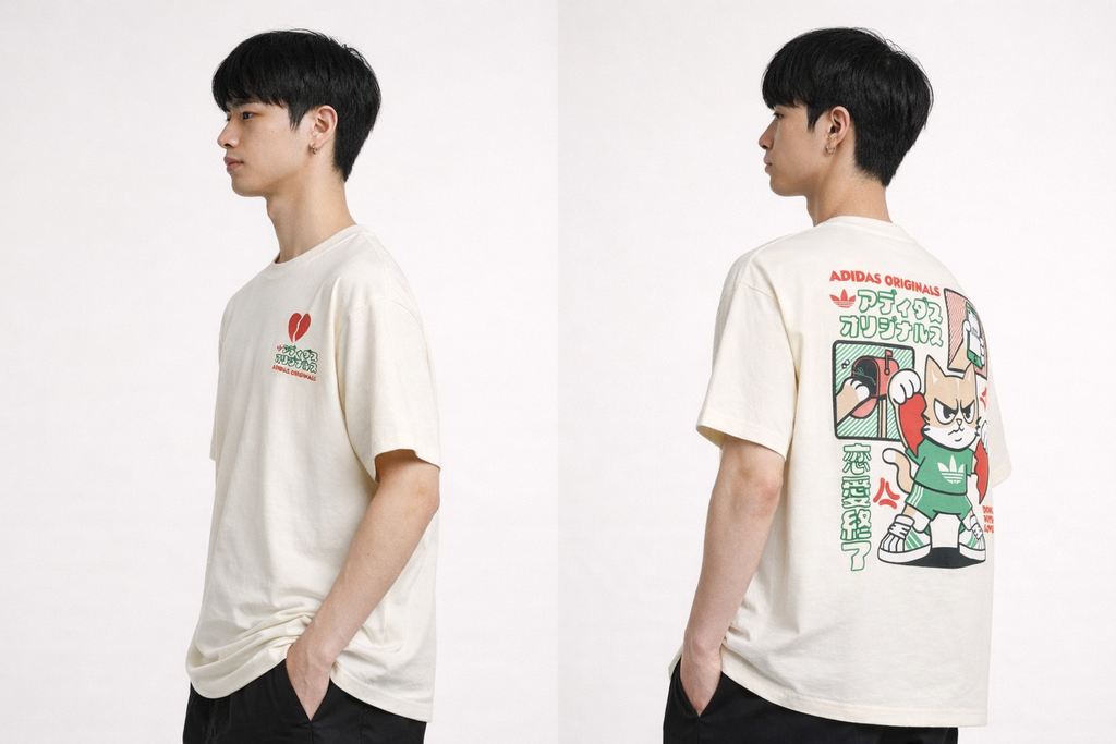 V-DAY HEART BROKEN CAT GRAPHIC T-SHIRT